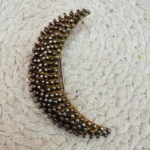 Antique Gold Crescent Moon Brooch